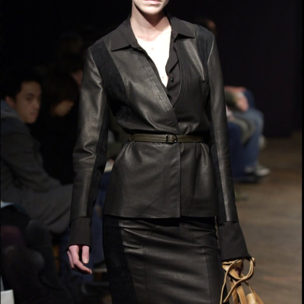 THE CAVALIÉR DRAPE BACK JACKET / BLACK LEATHER - image 1